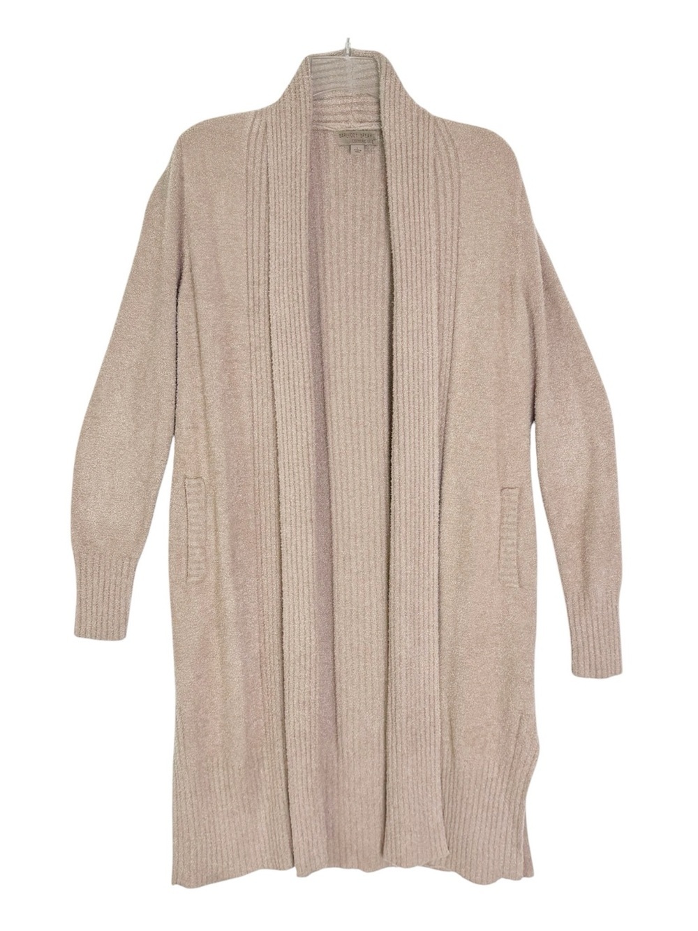 Barefoot Dreams CozyChic Lite Catalina Long Cardigan in Beige Sand Size L - Picture 3 of 10